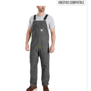 Men’s Carhartt Rugged Flex Canvas Bib Overalls in Granite